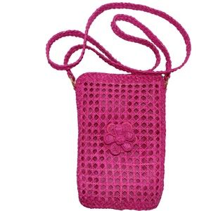 Iraca Palm Handmade Crossbody Bag Pink